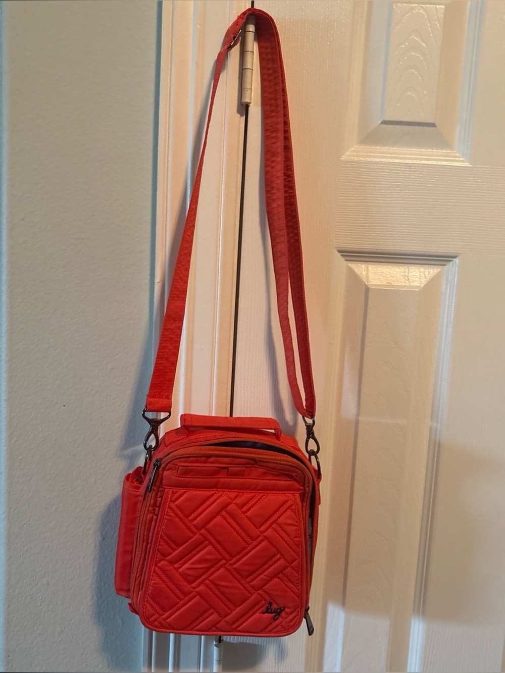 lug Red Quilted Compact Crossbody Bag